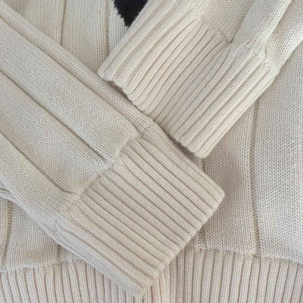 KULE V-Neck Sweater - Green, Black, and White - Picture 3 of 3